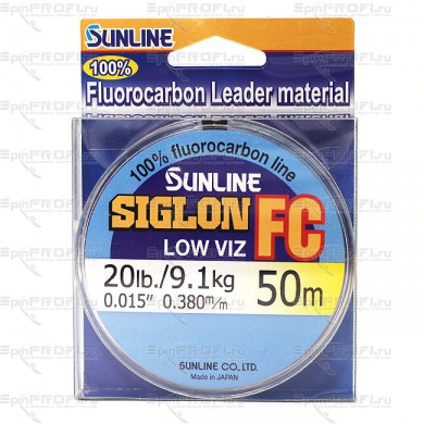 Флюорокарбоновая леска Sunline Siglon FC 50м 0.380