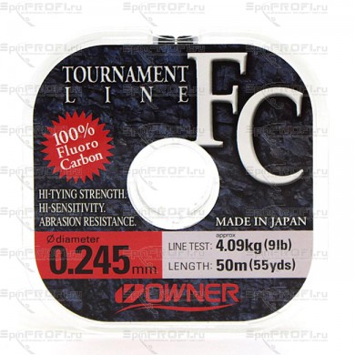 Леска флюрокарбоновая Owner Tournament FC 0,245мм