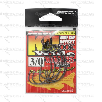Офсетный крючок Decoy Worm 25 №3/0 (6шт.)
