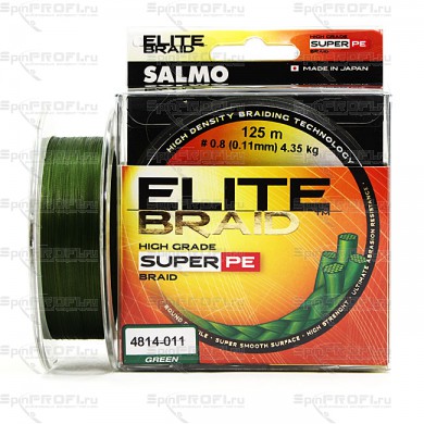 Плетеная леска шнур Salmo Elite BRAID Green 125 0,11мм
