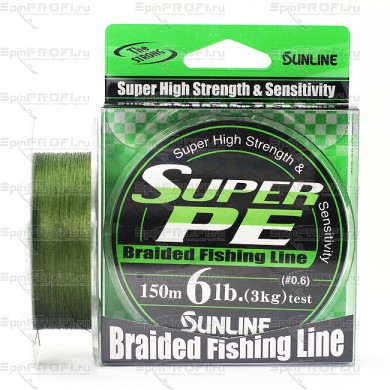 Плетеный шнур Sunline Super PE Dark Green 150м 6lb #0.6