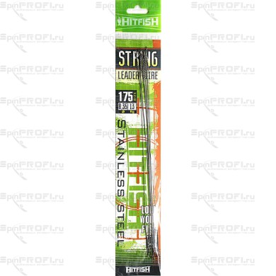 Поводок струна HITFISH String Leader Wire 17,5см, 0.35 13кг (10 шт)