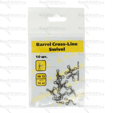 Тройной вертлюг S.V-FISHING Barrel Cross-Line Swivel №12 (10шт.)