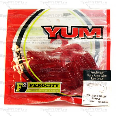 Твистер YUM WALLEYE GRUB 3" purple (упак. 15шт) 355