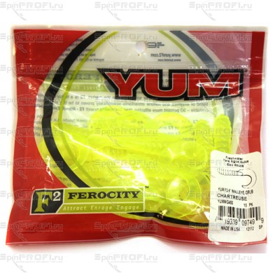 Твистер YUM WALLEYE GRUB 4" chartreuse (упак. 15шт) 450