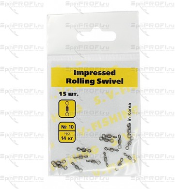 Вертлюг S.V-FISHING Impressed Rollig Swivel №10 (15 шт.)