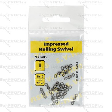 Вертлюг S.V-FISHING Impressed Rollig Swivel №6 (15 шт.)