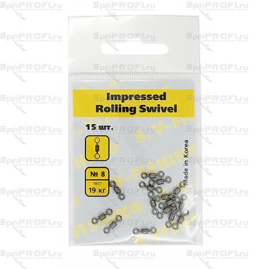 Вертлюг S.V-FISHING Impressed Rollig Swivel №8 (15 шт.)