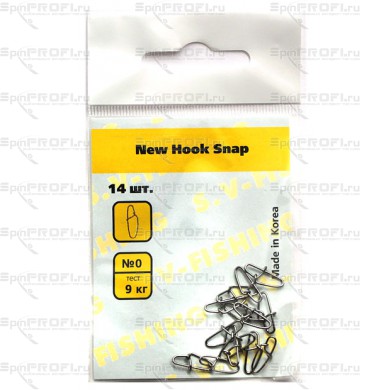 Застежка S.V-fising New Hook Snap №0 9 кг (14 шт)