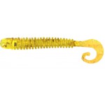 Силиконовый червь REINS G-TAIL SATURN MICRO 2" 430-Motor Oil Gold FLK (20 шт)