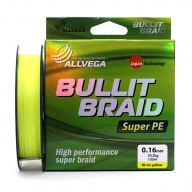 Плетеный шнур Allvega BULLIT BRAID Hi-Vis Yellow 135м 0,16мм