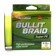 Плетеный шнур Allvega BULLIT BRAID Hi-Vis Yellow 135м 0,10мм