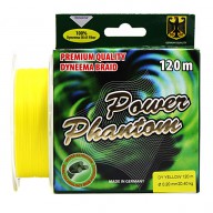 Плетеный шнур Power Phantom 4x Yellow 120m, 0.20mm, 20.40kg