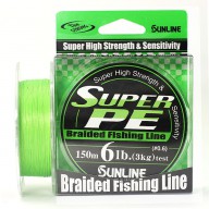 Плетеный шнур Sunline Super PE Light Green 150м 6lb #0.6