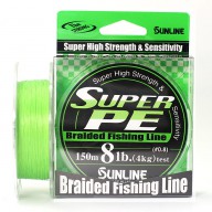 Плетеный шнур Sunline Super PE Light Green 150м 8lb #0.8