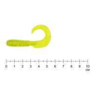 Твистер YUM WALLEYE GRUB 3" chartreuse silver flake (упак. 15шт) 356