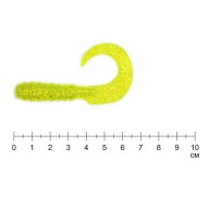 Твистер YUM WALLEYE GRUB 4" chartreuse silver flake (упак. 15шт) 456