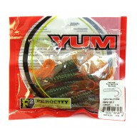 Твистер YUM WALLEYE GRUB 4" pumpkin green flakal orange (упак. 15шт) 449