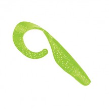Мягк. приманка Bass Assassin CURLY Shads 4''/10cm Chartreuse/Silver Glitter 10шт