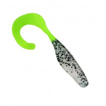Мягк. приманка Bass Assassin CURLY Shads 4''/10cm Salt & Pepper Silver Phantom/Chartreuse Tail 10шт