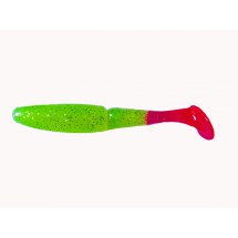 Мягкие приманки Gambler Little EZ Chartreuse Red Tail Silver Glitter (9шт)