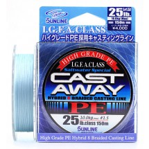 Плетеный шнур Sunline CAST AWAY PE 150м #1.5/0.205мм 25LB/10кг