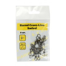 Тройной вертлюг S.V-FISHING Barrel Cross-Line Swivel №6 (8шт.)