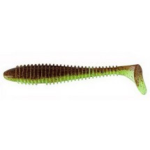 Виброхвост Keitech Swing Impact FAT 3.8" Green Pumpkin /Chartreuse #401 (6шт)