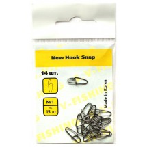 Застежка S.V-fising New Hook Snap №1 15 кг (14 шт)