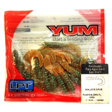 Твистер YUM WALLEYE GRUB 3" pumpkin green flakal orange (упак. 15шт) 349